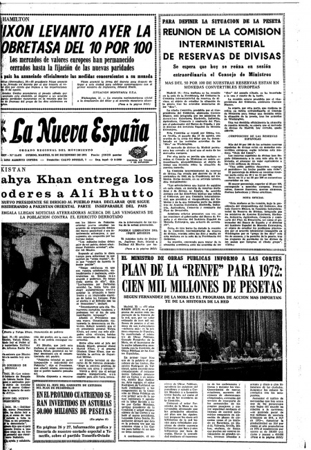 Portada Martes 21 de Diciembre de 1971