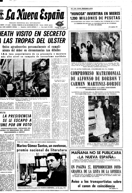 Portada Viernes 24 de Diciembre de 1971