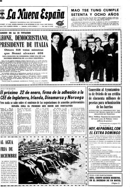 Portada Domingo 26 de Diciembre de 1971