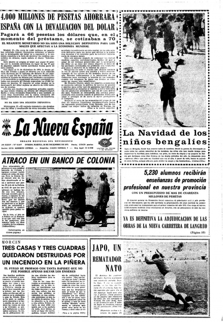Portada Martes 28 de Diciembre de 1971