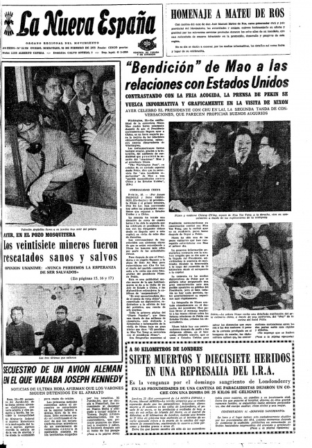 Portada Miércoles 23 de  de 1972