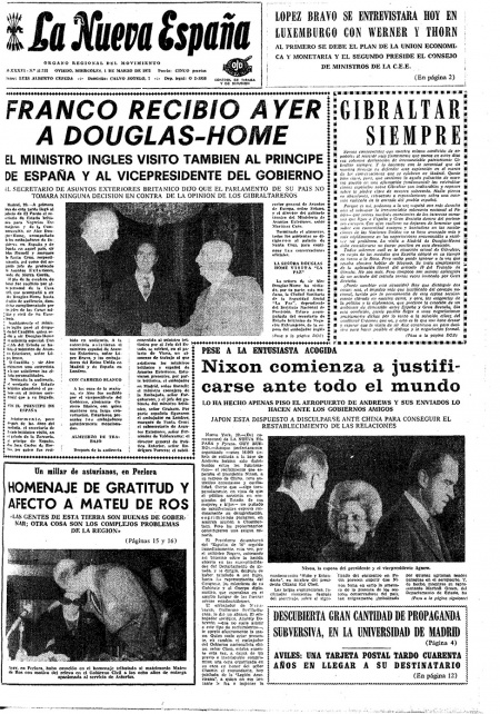 Portada Miércoles 1 de  de 1972
