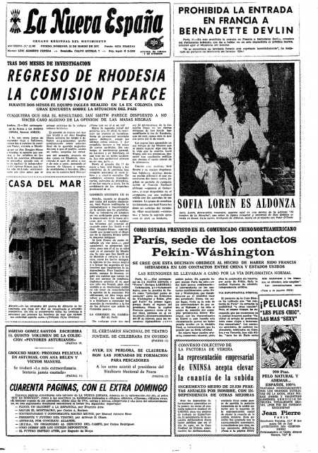 Portada Domingo 12 de  de 1972