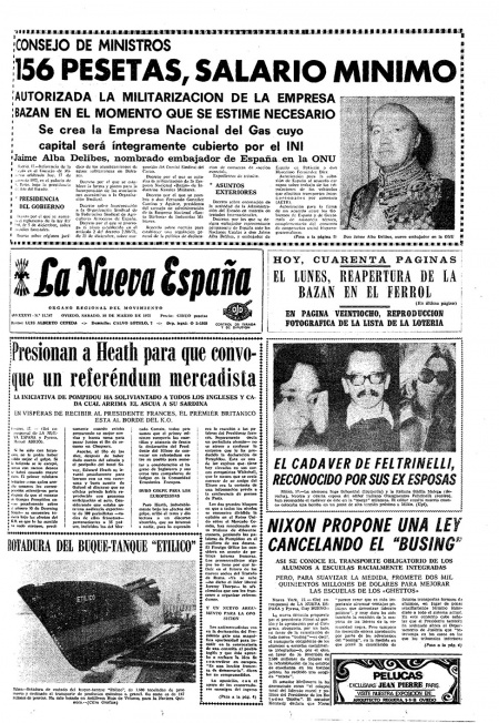 Portada Sábado 18 de  de 1972