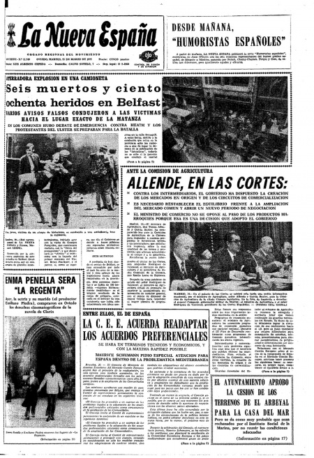 Portada Martes 21 de  de 1972