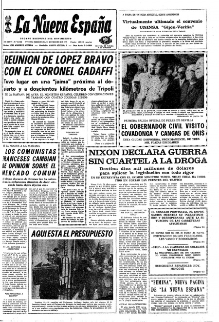 Portada Miércoles 22 de  de 1972