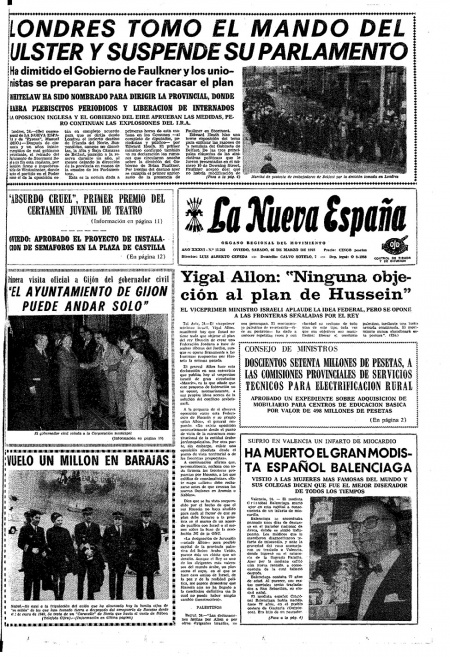 Portada Sábado 25 de  de 1972
