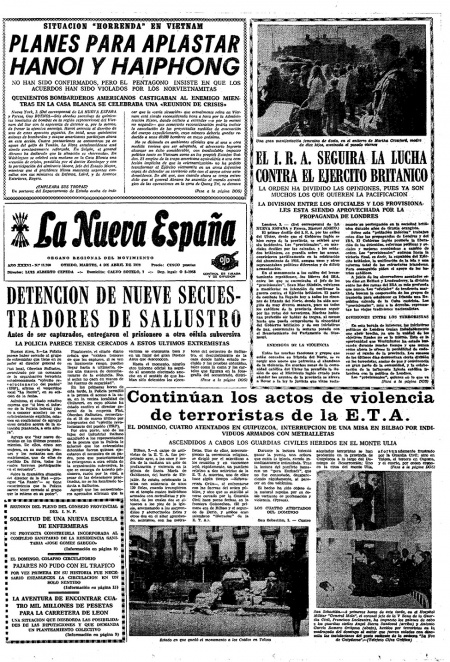 Portada Martes 4 de  de 1972