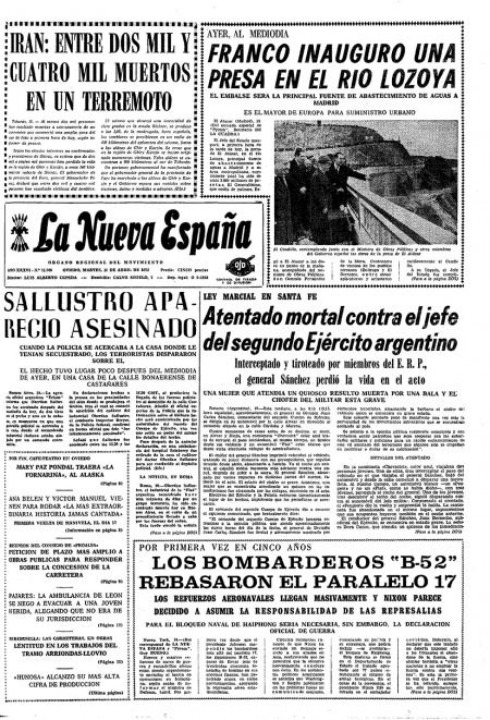 Portada Martes 11 de  de 1972