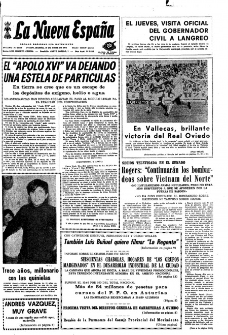 Portada Martes 18 de  de 1972