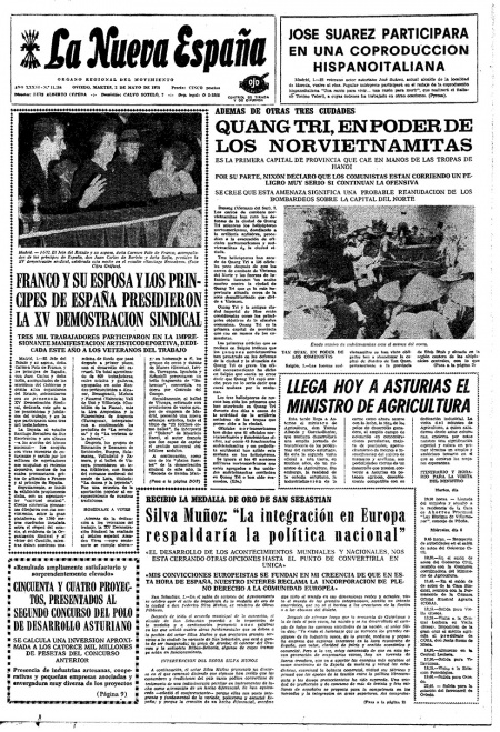 Portada Martes 2 de  de 1972