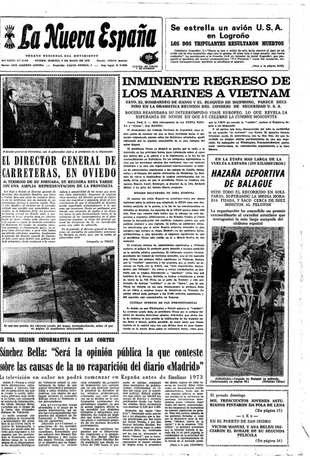 Portada Martes 9 de  de 1972