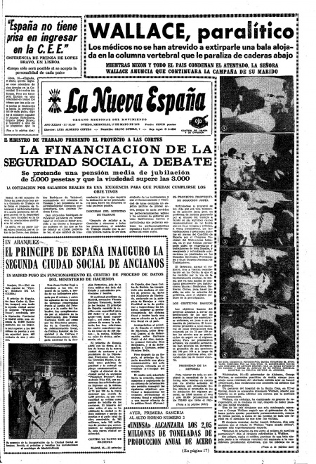 Portada Miércoles 17 de  de 1972