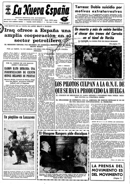 Portada Miércoles 21 de  de 1972