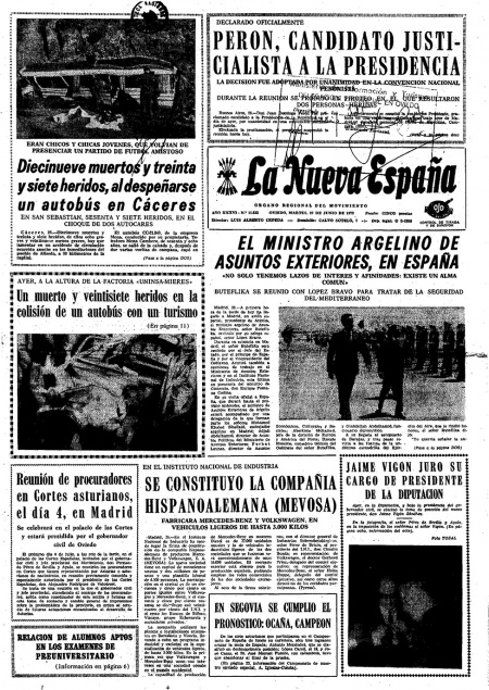 Portada Martes 27 de  de 1972