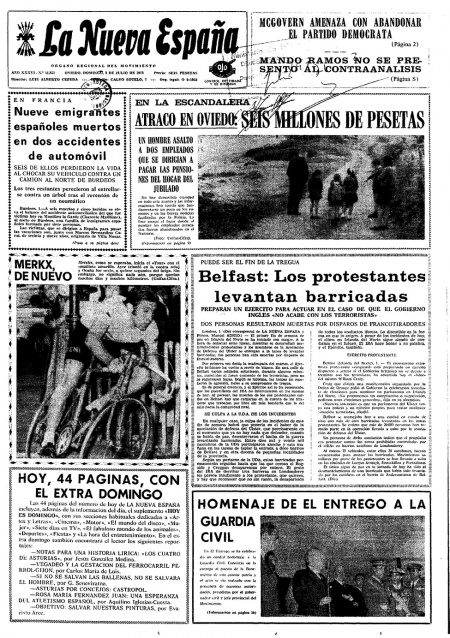 Portada Domingo 2 de  de 1972
