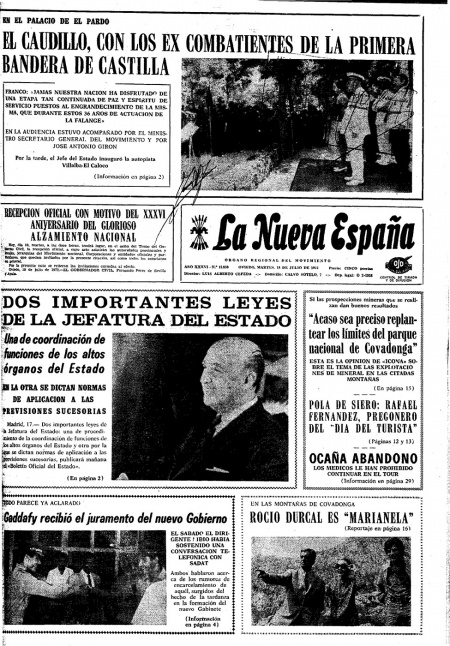 Portada Martes 18 de  de 1972