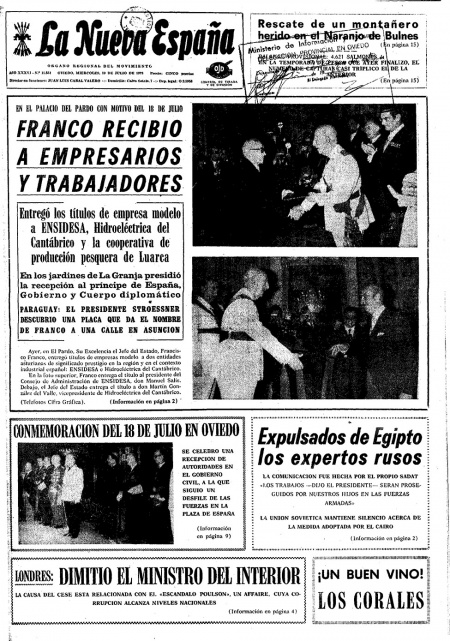 Portada Miércoles 19 de  de 1972