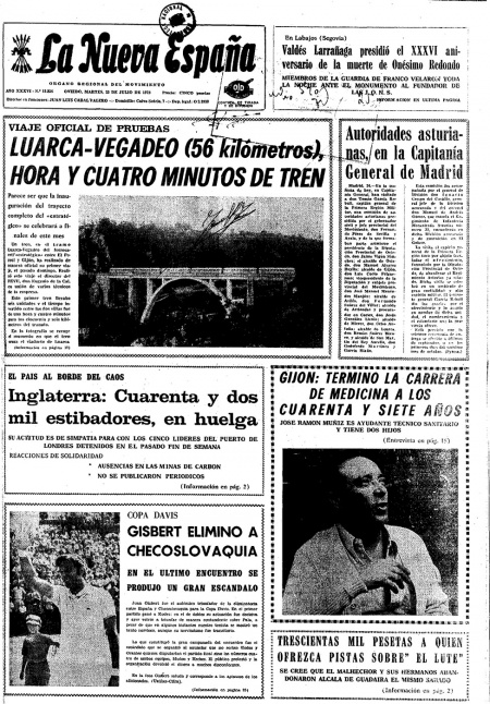 Portada Martes 25 de  de 1972