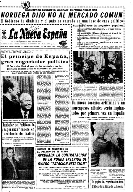 Portada Miércoles 27 de  de 1972