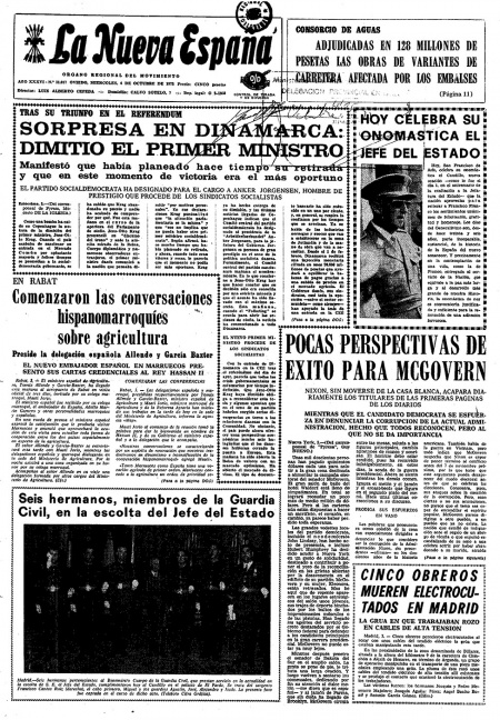 Portada Miércoles 4 de Octubre de 1972