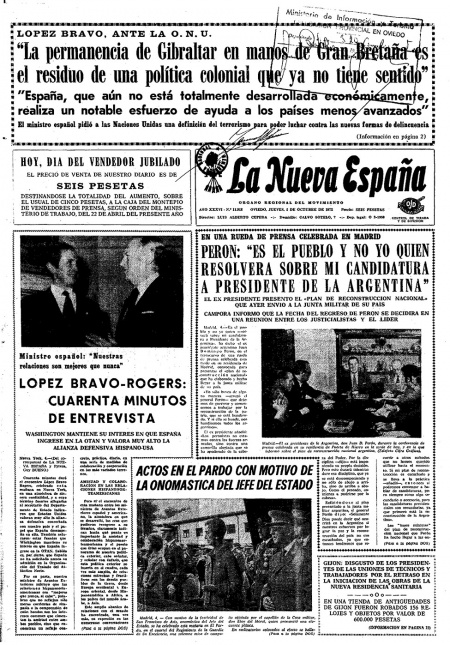 Portada Jueves 5 de Octubre de 1972