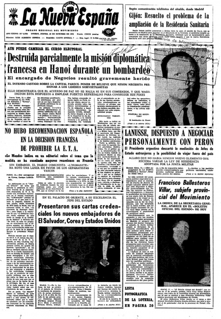 Portada Jueves 12 de Octubre de 1972