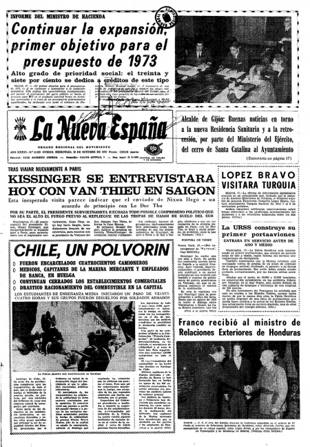 Portada Miércoles 18 de Octubre de 1972
