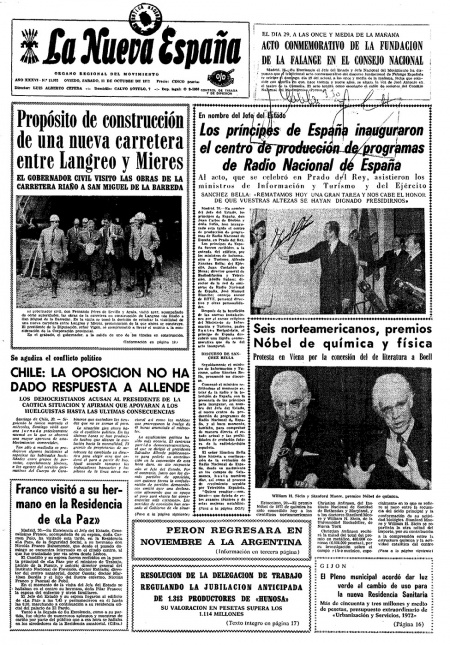 Portada Sábado 21 de Octubre de 1972