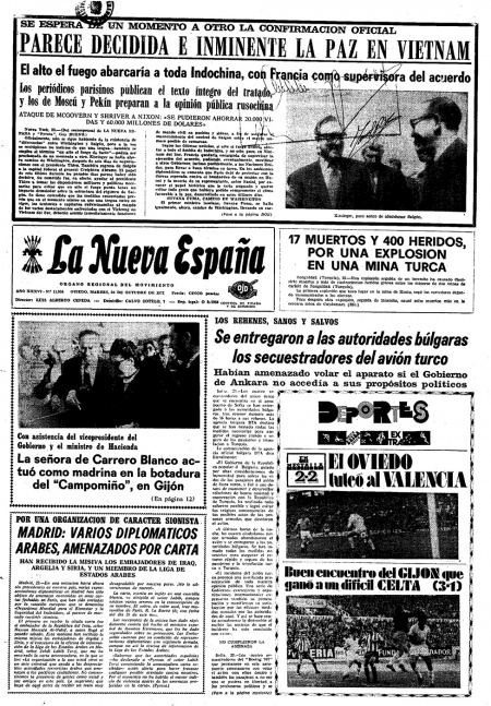 Portada Martes 24 de Octubre de 1972