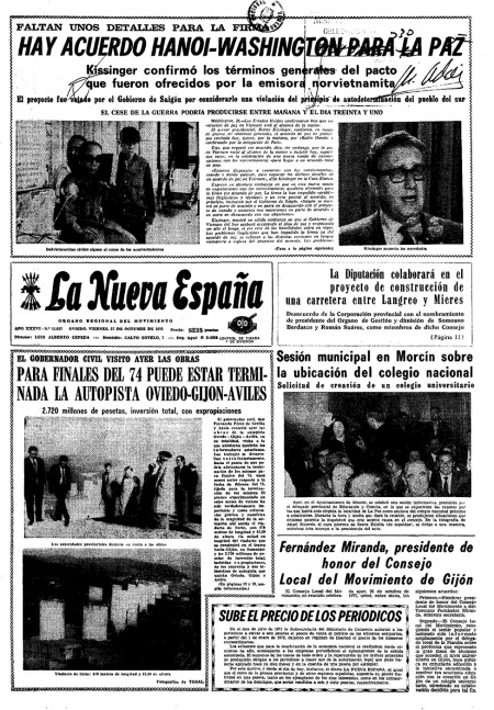 Portada Viernes 27 de Octubre de 1972