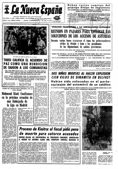 Portada Jueves 2 de Noviembre de 1972