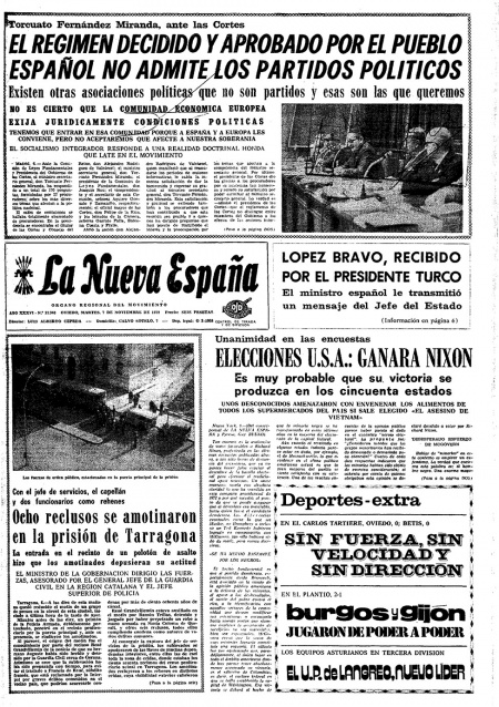 Portada Martes 7 de Noviembre de 1972