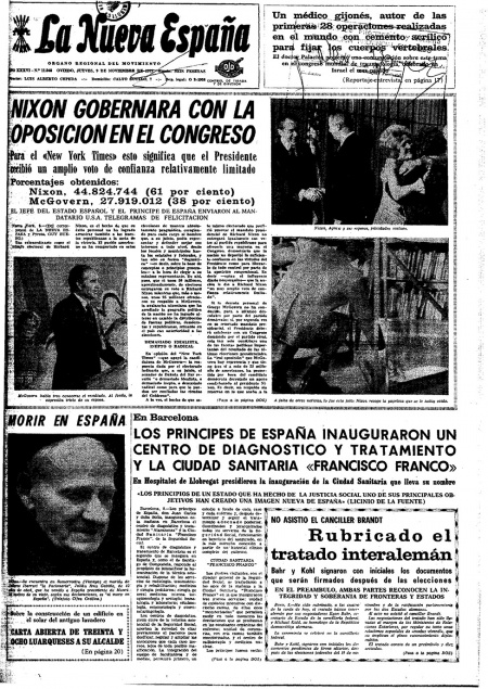Portada Jueves 9 de Noviembre de 1972