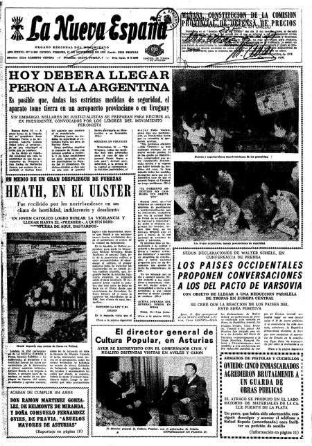 Portada Viernes 17 de Noviembre de 1972