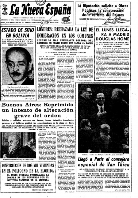 Portada Viernes 24 de Noviembre de 1972