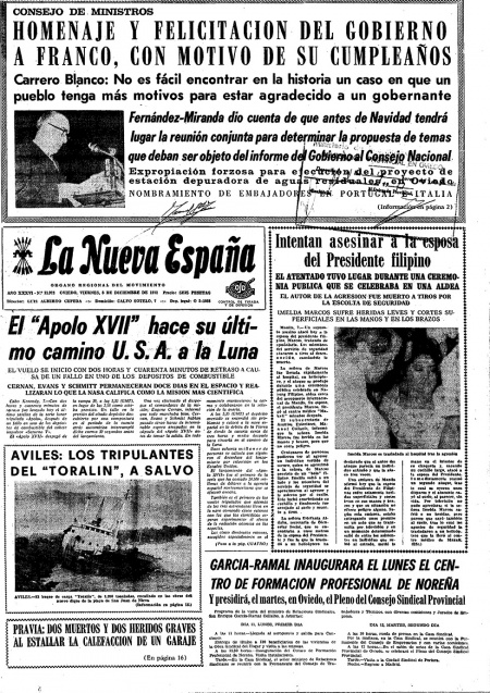 Portada Viernes 8 de Diciembre de 1972