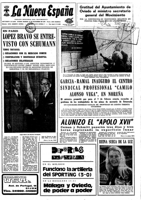 Portada Martes 12 de Diciembre de 1972