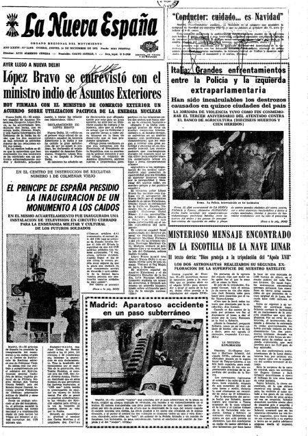 Portada Jueves 14 de Diciembre de 1972
