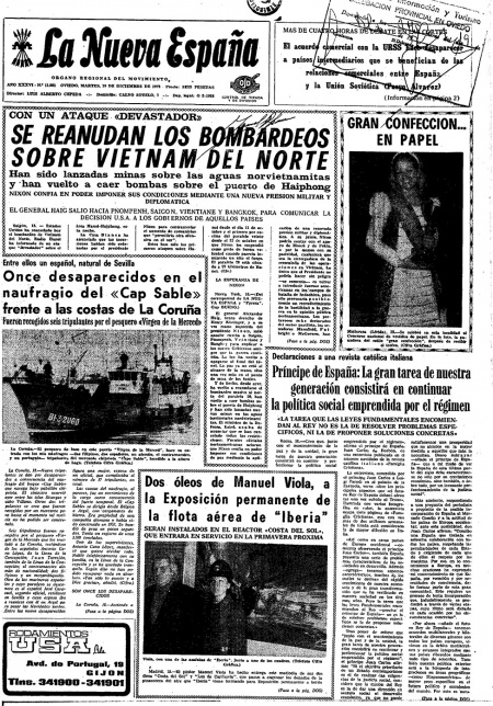 Portada Martes 19 de Diciembre de 1972