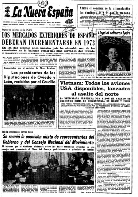 Portada Jueves 21 de Diciembre de 1972