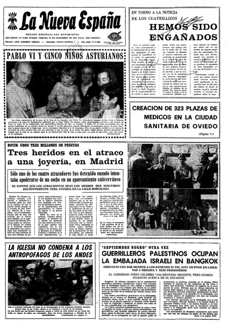 Portada Viernes 29 de Diciembre de 1972
