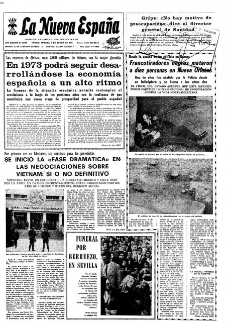 Portada Martes 9 de  de 1973