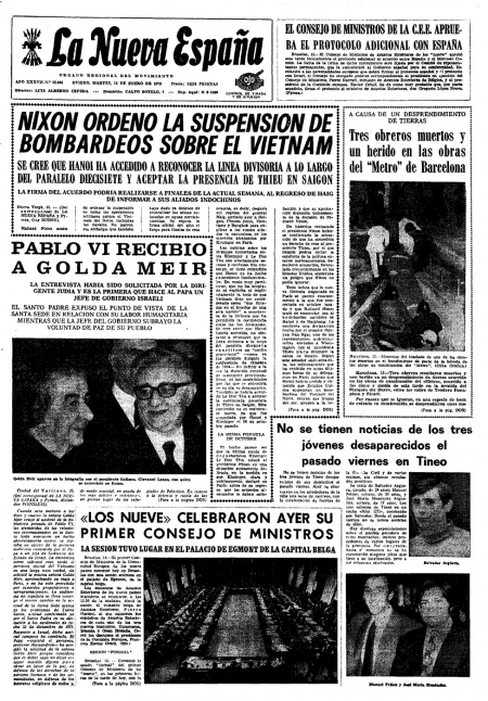 Portada Martes 16 de  de 1973