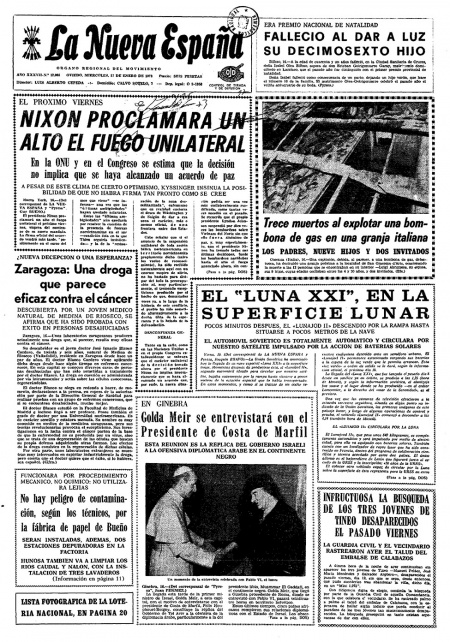 Portada Miércoles 17 de  de 1973