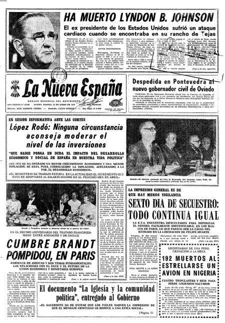 Portada Martes 23 de  de 1973