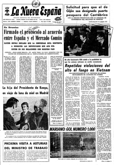 Portada Martes 30 de  de 1973