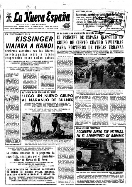 Portada Jueves 1 de  de 1973
