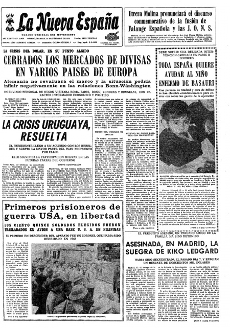 Portada Martes 13 de  de 1973