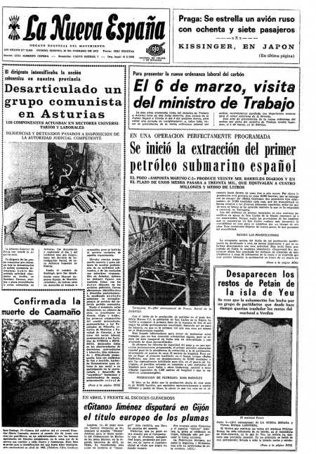 Portada Martes 20 de  de 1973